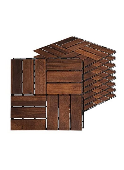 Buy Hometaste Hardwood Interlocking Patio Deck Tiles (Pack Of 10, 12 X 12 ), Acacia Wood Deck Tiles Interlocking Outdoor, Patio Tiles Outdoor Interlocking Waterproof All Weather. in UAE