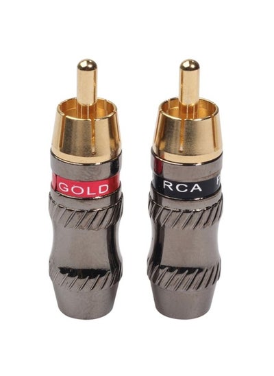 اشتري REXLIS TR026 2 PCS RCA Male Plug Audio Jack Gold Plated Adapter for DIY Audio Cable & Video cable في الامارات