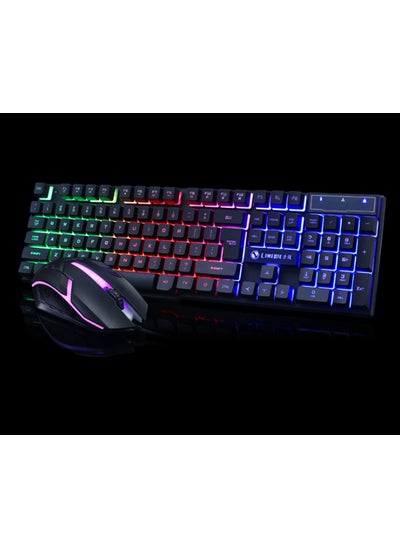 اشتري GTX300 Wired Gaming Keyboard Mouse Combo with Rainbow LightGTX300 black word glow GTX300 black word glow في السعودية