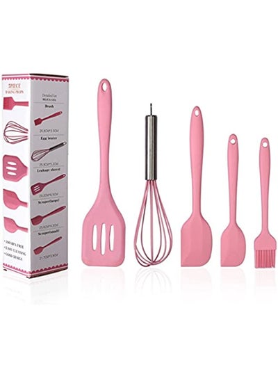 Buy Set of 10 Kitchen Utensils, Silicone Non-toxic Non-stick Kitchenware Series Home Cooking Tools Include Tong, Whisk, Brush, Slotted Spoon, Pasta Fork, Slotted Spatula(Black) in Saudi Arabia