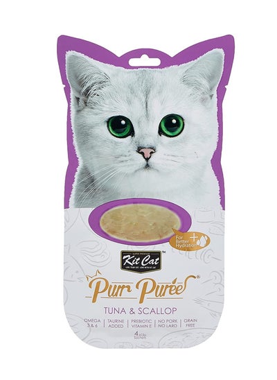 اشتري Purr Puree Tuna And Scallop Cat Treats Paste 4X15g في الامارات