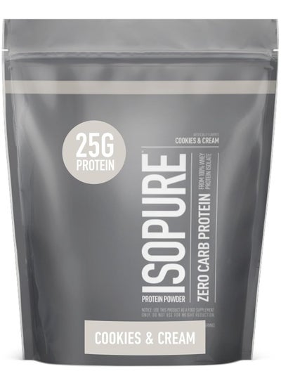 Buy Natures Best Isopure, Whey Protein Isolate , Zero Carb Protein Powder, Cookies & Cream, 1 lb (454 g) in UAE