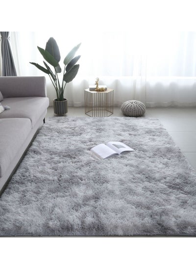 Buy Tie dye gradient pile carpet Nordic washable mat in UAE