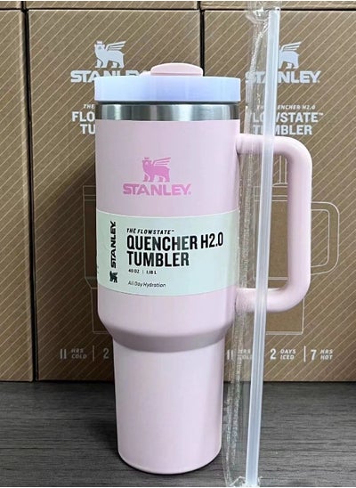 Buy Quencher H2.0 FlowState Stainless Steel Vacuum Insulated Tumbler with Lid and Straw for Water, Iced Tea or Coffee, Smoothie and More, 40 oz in UAE