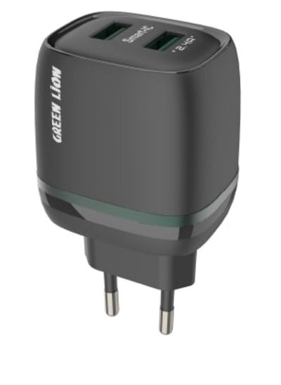 اشتري 2Usb 2.4A Chargers+Usb-Iph Cable 1M Eu Plug Dark Green في الامارات