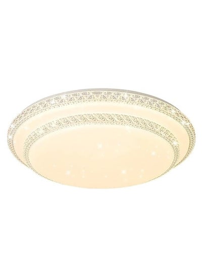 Buy Double Layer White Crystal Ceiling Lamp, 3 Colour Changing Warm Natural Cool White For Bedroom Livingroom Hallway Kids Study Office Lounge Dining in UAE