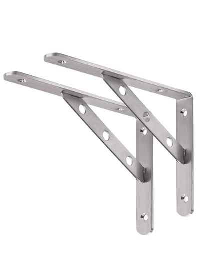 Buy Shelf Brackets, Stainless Steel Solid Shelf Support, Corner Brace Joint Right Angle L Bracket, Space Saving DIY Bracket (14 inch - 2pcs) in UAE