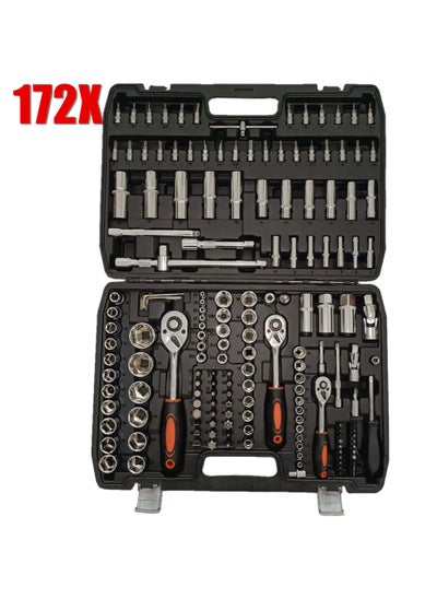 Buy 172PCS Ratchet Socket Wrench Set 1/2" 1/4" 3/8" Tool Kit Repair Tool Set in Saudi Arabia