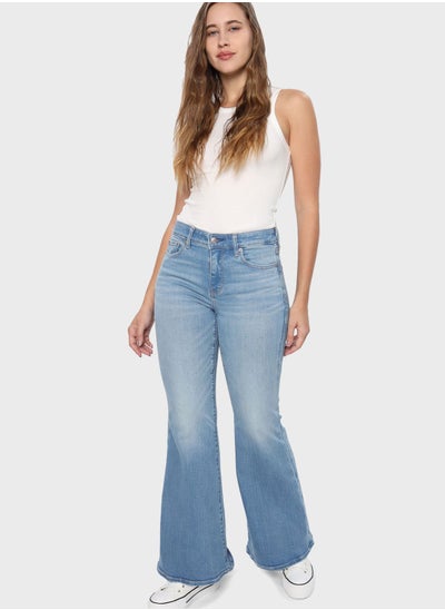 Buy High Waist Flared Jeans in Saudi Arabia