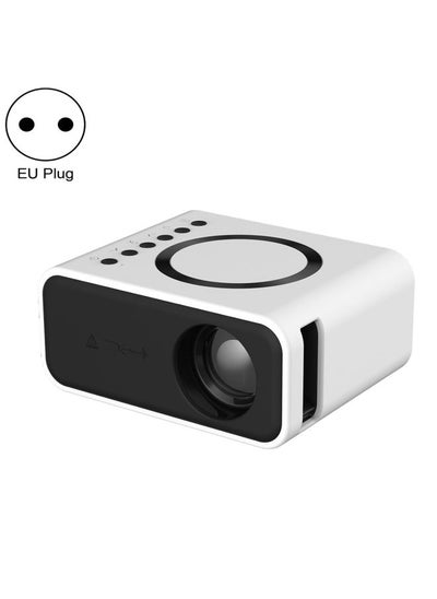 Buy T300S 320x240 24ANSI Lumens Mini LCD Projector Supports Wired & Wireless Same Screen, Specification:EU Plug(White) in Saudi Arabia