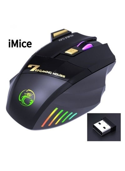 Buy Gaming Mechanical Mute Wireless Gaming Mouse (with Light) in Saudi Arabia