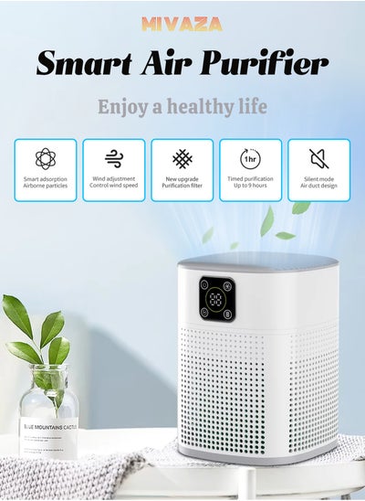 Buy Smart Desktop Air Purifier with Digital Display - Air Cleaner with HEPA Filter - Deodorization, Sterilization, Remove Formaldehyde - Essential Appliances for Home and Office in UAE