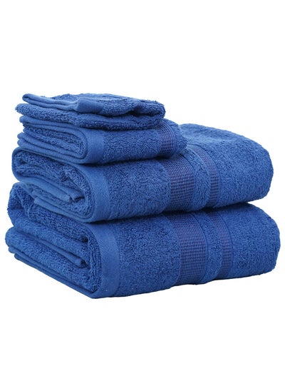 اشتري 4 Piece Towel Set 550 GSM Quick Dry Highly Absorbent Thick Soft Hotel Quality في الامارات