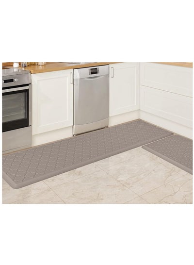 Buy Kitchen Mat, 2 PCS Durable Front Door Mats with Non-slip Backing, Anti-fatigue Floor Mat for Floor, Office, Sink(Grey) in Saudi Arabia