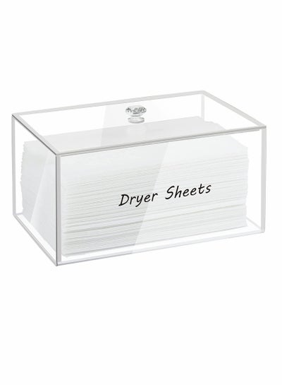 Buy Dryer Sheet Holder, Dispenser, Acrylic Container Storage Box for Laundry Room Organization, Holds Sheets, Balls, Clothes Pins, Pods in UAE