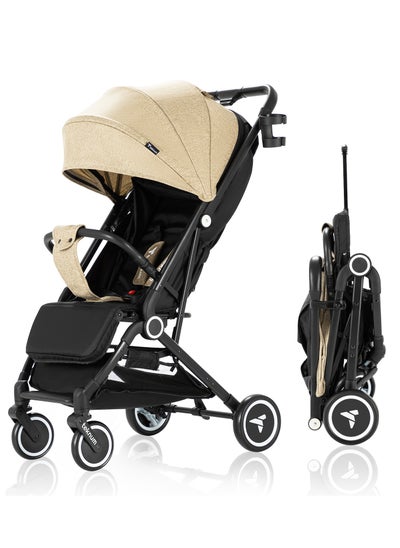 Buy Travel Cabin Stroller With Coffee Cup Holder - Ivory in UAE