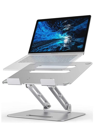 Buy Adjustable Laptop Stand, Ergonomic Aluminum Laptop Mount Stand, Notebook Holder Stand with Heat-Vent, Computer Stand Notebook Aluminum Stand Desk for Laptop Upto in UAE