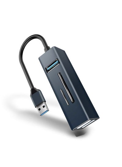 Buy 15101 5 in 1 USB3.0 to 3 x USB + SD / TF Card Reader HUB Adapter (Blue) in UAE