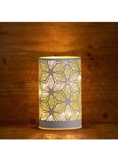 اشتري Evren Cutwork Glass Candle Holder with LED Lights 8 x 13 x 8 cm في السعودية