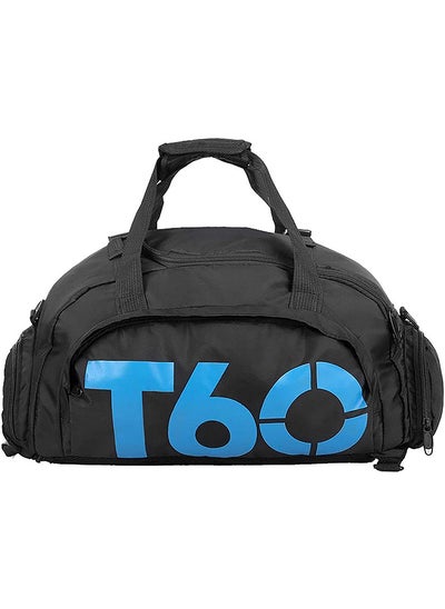 Buy Sports Gym Bag, Travel Duffel bag with Wet Pocket & Shoes Compartment Ultra Lightweight Black Blue in UAE