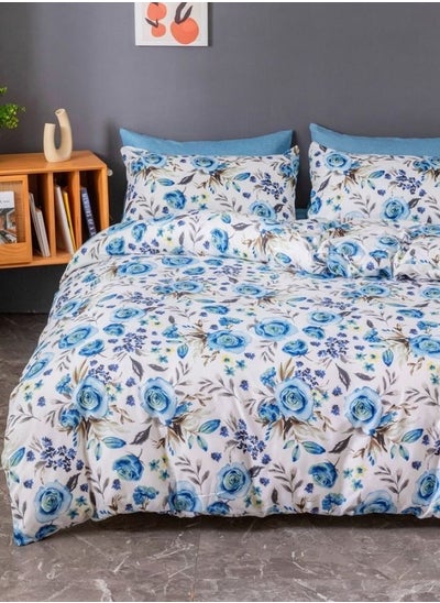 Buy Duvet cover set, Blue floral design various sizes in UAE