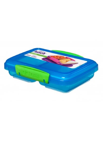 Buy Sistema Small Split Lunch Box 350ML Blue : Snack Container - Lunch Container - Leak-proof - Portable - BPA-free in UAE