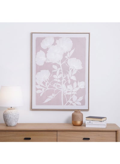 Buy Mauve Floral Canvas Framed Wall Art 85x3.8x113cm - Beige in UAE