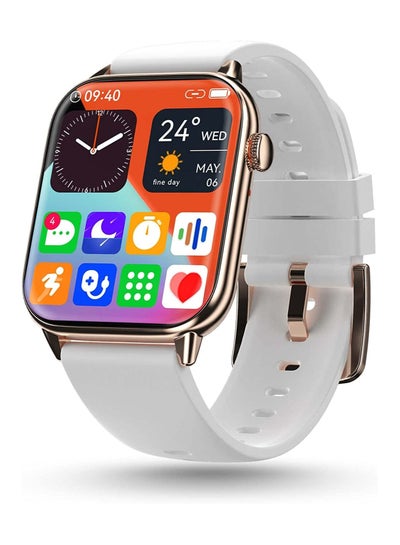 Buy Pebble Orion Max 1.91" High Resolution Curved Display with Ultra-Thin Dial and Bluetooth Calling - White Gold in UAE