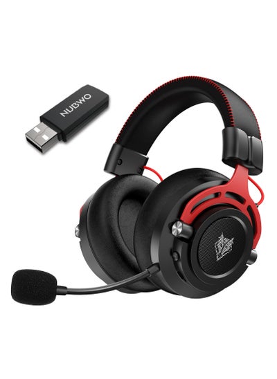 Buy G03 Gaming Headset,Wireless Gaming Headphones with Mic,2.4GHz & Bluetooth 5.3 Technology with Noise-Canceling Microphone, for PS5, PS4, PC, and Switch, Ergonomic Design,Black/Red in UAE