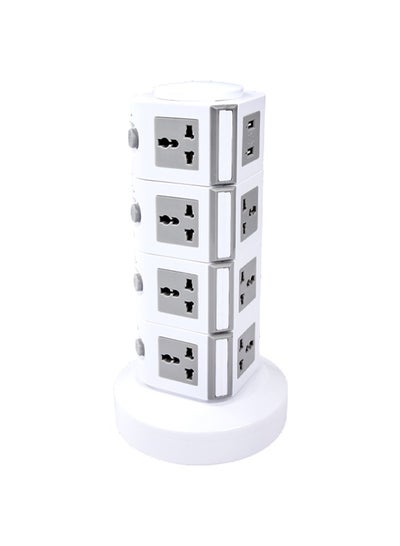 Buy Universal Vertical Tower Power Strip, Multi Socket 110V-250V with 2 USB Ports, Electric Charging Station Surge Protector, Suitable For Any Country in UAE