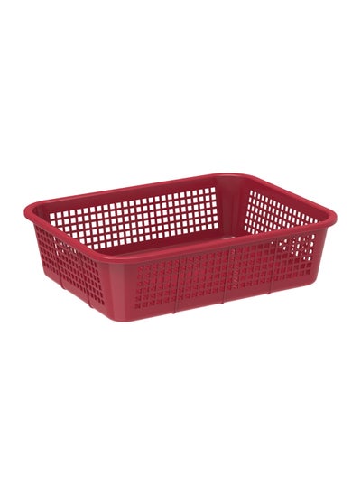 Buy Medium Fruit Tray Storage Basket Red Plastic 36x27x10 cm in Saudi Arabia