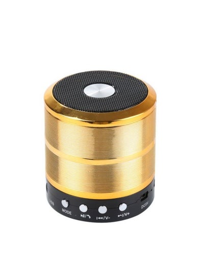 Buy Mini Portable WS-887 Bluetooth Speaker with FM And Micro-SD Card Slot for All Smartphones Gold in Egypt