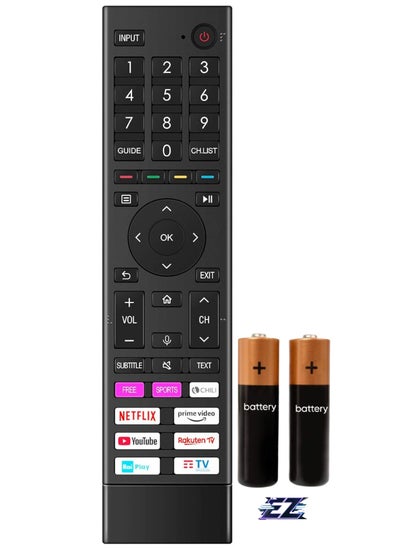 Buy Replacement Voice Remote Control ERF3C80H Suitable for Hisense QLED 4K HDR Smart TV 55A79GQCH 55A79GQNE 55A7GQTUK 55A70GQTUK 55A71GQTUK 55A72GQTUK 55A76GQTUK 55A77GQTUK A77GQ TUK 65A77 GQ with battery in UAE