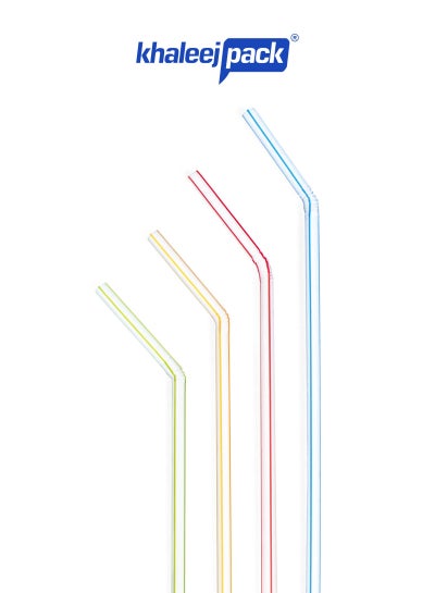 Buy KHALEEJ PACK - [500 Pcs] White Multicolor Straw for All Drinks – 6mm – Wrapped in Paper Flexible & Durable for All Kind of Drinks for All Occasions – Home – Parties – Office & School. in UAE