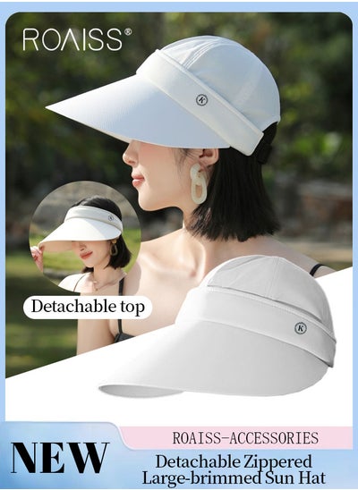 Buy Women's Detachable Zippered Large-brimmed Sun Hat, UPF 50+ Breathable and Quick-dryingt, Summer Outdoor Garden Fishing Hiking, Adjustable Size in Saudi Arabia