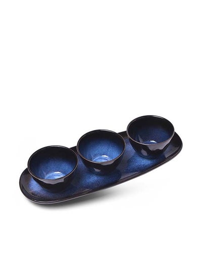 Buy Set of Gravy Bowl Ciel Series, Small Ceramic Bowls for Soy Sauce Vinegar Spice Dish Seasoning Plate Kitchen Gadget Set in UAE