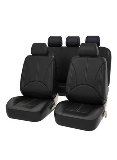 اشتري 9-Piece Universal Waterproof Luxury PU Leather Auto Seat Cover Set في السعودية