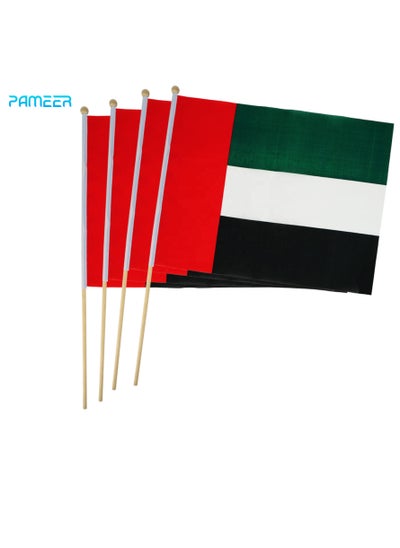 Buy 12 Pcs 60 x 40 CM UAE National Day Celebration Flags Hand Held Flags Emirati National Days Flags Wooden Hand Grip UAE Flags for Cars Home Office Desk National Day Martyrs Day Flag Day Celebrations in UAE