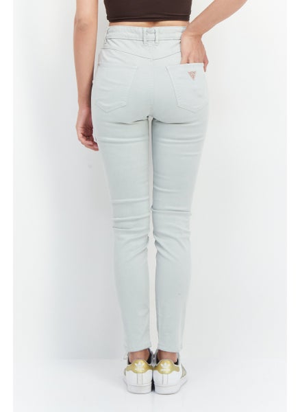 Buy Women Skinny Fit Solid Denim Jeans, Mint Green in UAE