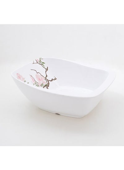 Buy Bright Designs Melamine Serving Bowl with Serving Spoon and Fork 
Set of 1 (L 26cm W 26cm H 9cm) Cherry Blossom in Egypt