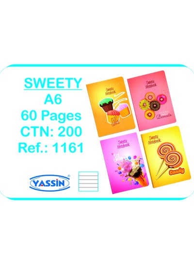 Buy Yassin Sweety Notebook - A6 - 60 sheets - No:1161 in Egypt