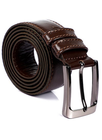 Buy Double Belt Loops Leather Belt - Brown in Egypt