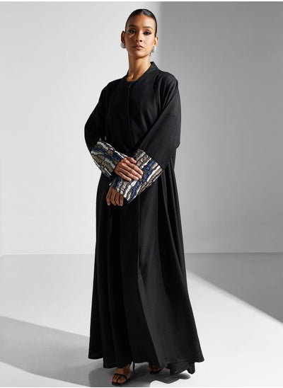 Buy Embellished Accent Abaya in Saudi Arabia