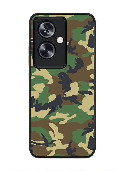 اشتري Rugged Black Edge Case for Oppo A79 5G, Slim fit Soft Case Flexible Rubber Edges Anti Drop TPU Gel Thin Cover - Jungle Camo في الامارات