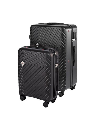 Buy 2-Piece 4-Wheel Hard Shell Trolley Bag Set with Telescopic Handle Black 53.5 x 31.5 x 80 cm in Saudi Arabia