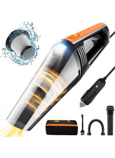 اشتري Car Vacuum, Portable Car Vacuum Cleaner High Power 8000pa/100w/Dc12v, 16.4ft Corded Handheld Car Vacuum with LED Light, Deep Detailing Cleaning Kit of Car Interior with Dry for Men/Women في السعودية