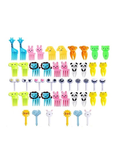 Buy 46 Pcs Cute Fork For Kids Food Fruit Bento Box Decoration Fork Cake Small Fork Party Supplies in UAE