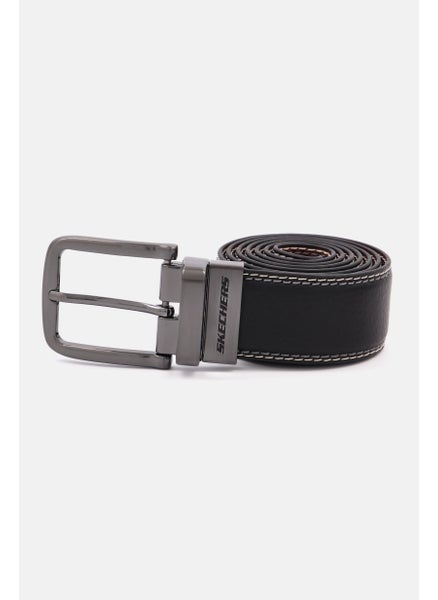 Buy Men Leather Reversible Buckle Belt, Brown/Black in UAE