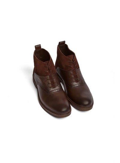 Buy Elegant Genuine Leather Lace-Up Half Boot in Egypt