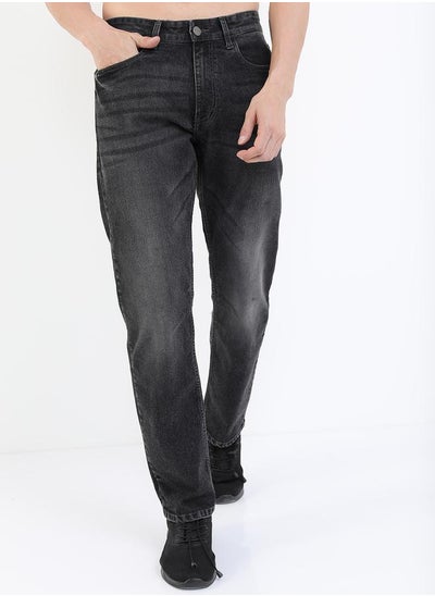 Buy Straight Fit Light Fade Cotton Stretchable Jeans in Saudi Arabia